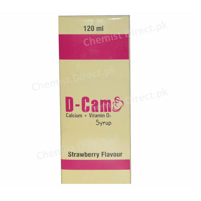 D-Cam Syrup 120ml Mass Pharma Calcium Supplement Calcium 600mg , Vitamin D3 200IU