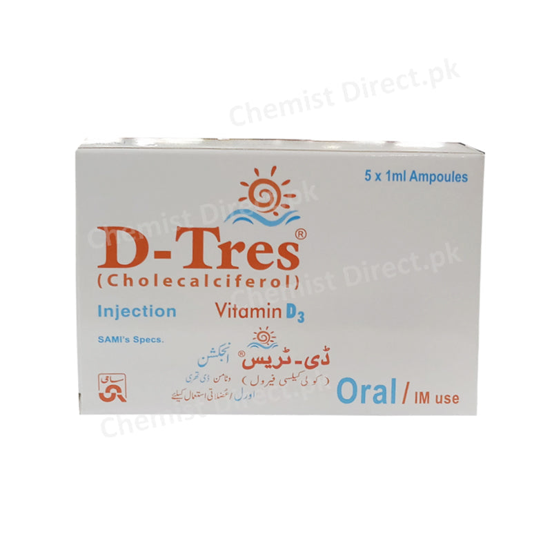 D-Tres Injection 1Ampoules Sami Pharmaceuticals Vitamin-D Analogue Cholecalciferol