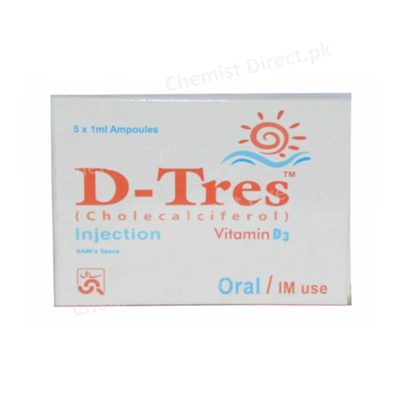 D-Tres Injection 5Ampoules Sami Pharmaceuticals Vitamin D Analogue Cholecalciferol﻿