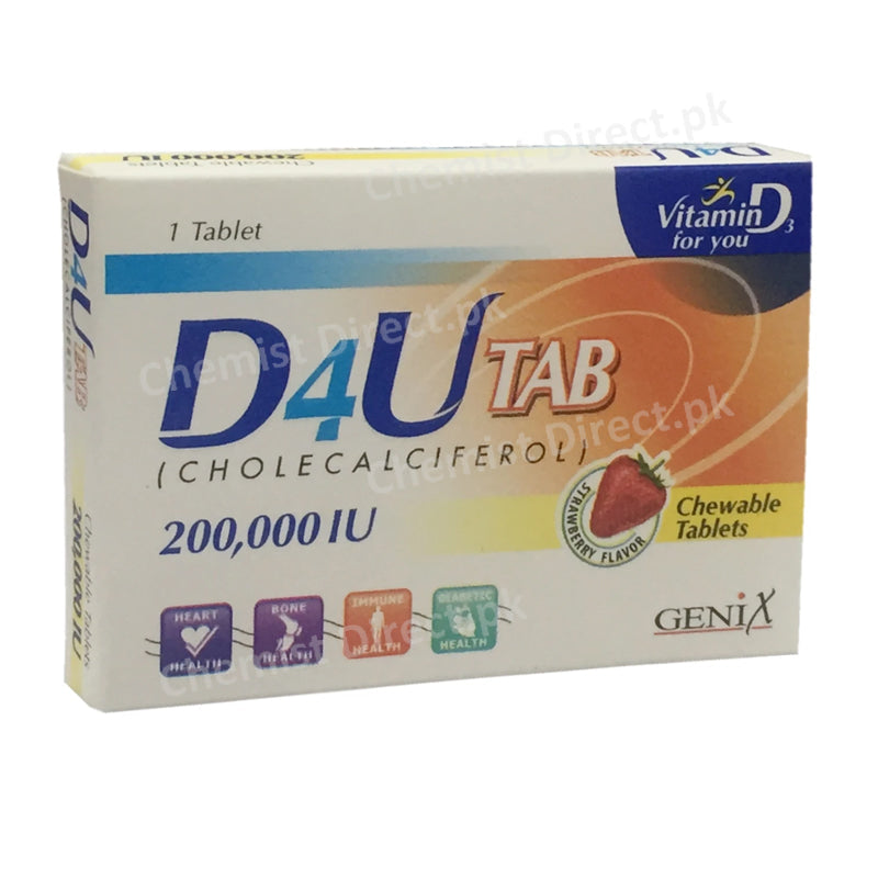 D4U Tablet 200,000 IU Chewable Cholecalciferol Genix Pharma