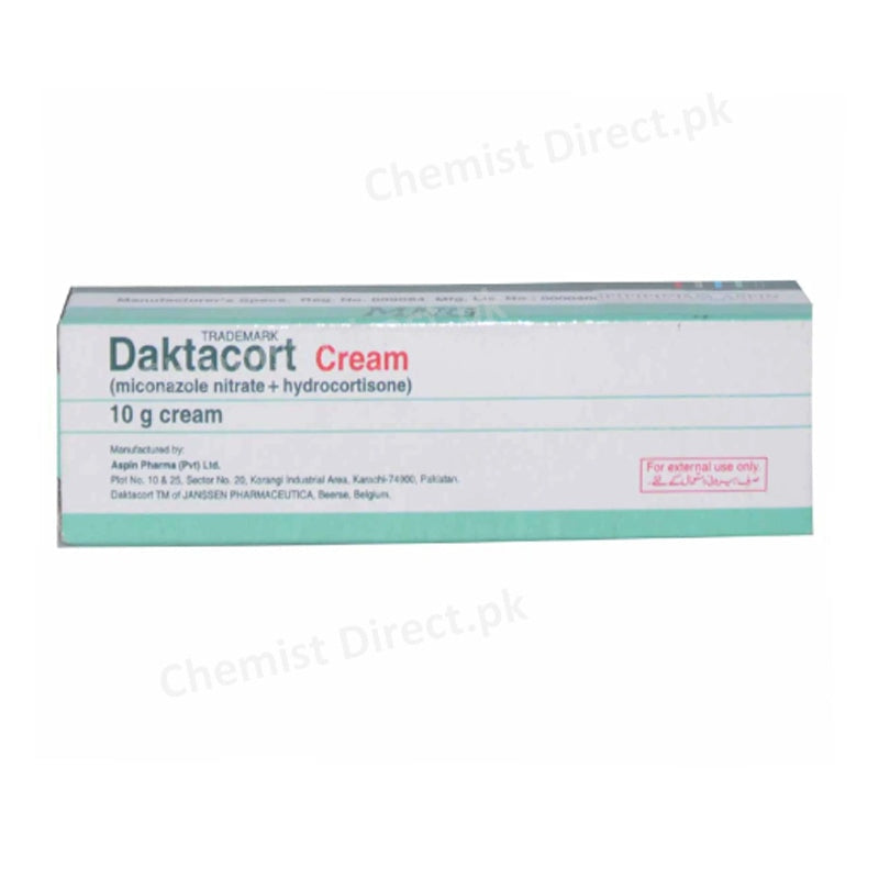 Daktacort Cream 10gm Aspin Pharma formerly Janssen Cilag Miconazole Nitrate 2%, Hydrocortisone 1% Anti Fungal  Anti Bacterial