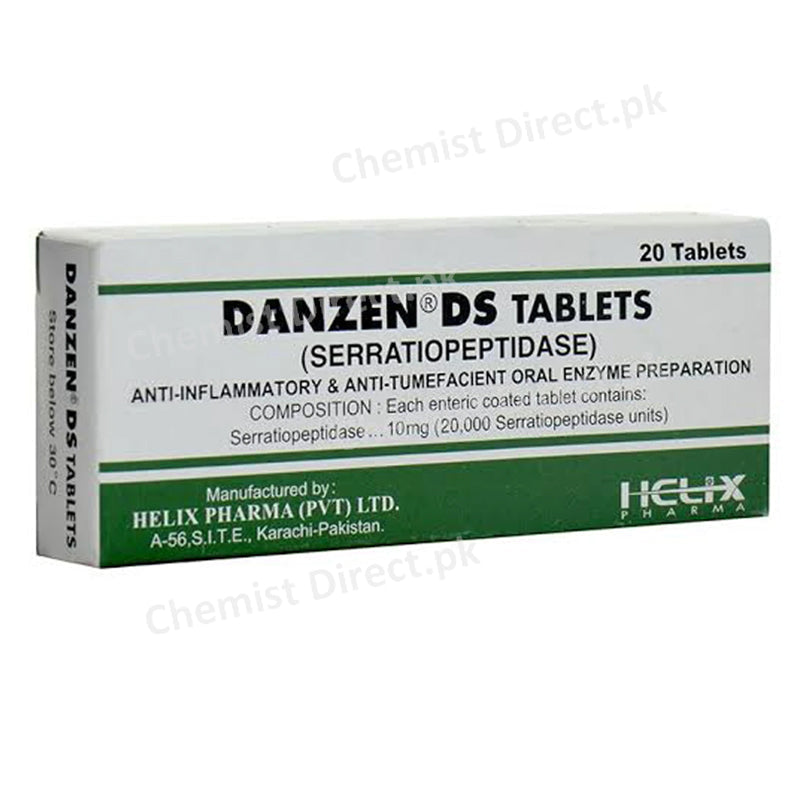 Danzen DS 10mg Tab Tablet Helix Pharma Pvt Ltd Anti Inflammtory Enzymes Serratiopeptidase