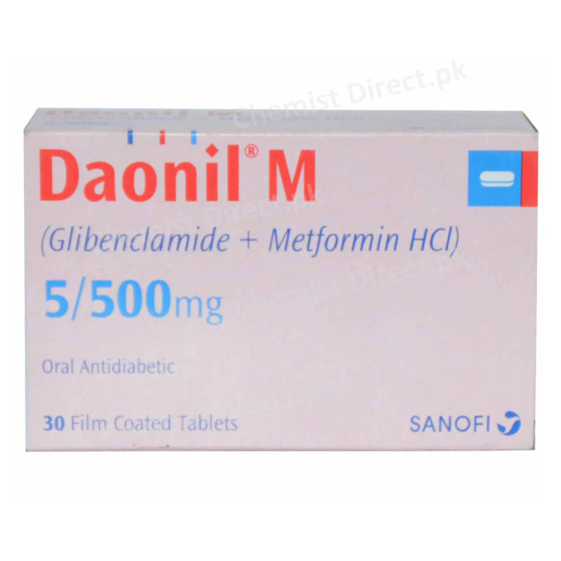 Daonil M 5 500mg tab Tablet Sanofi Aventis Oral Hypoglycemic Glibenclamide 5mg Metformin 500mg