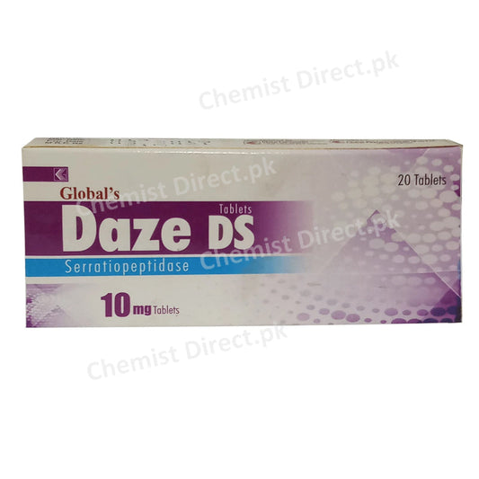 Daze DS  10mg Tab Tablet Global Pharma Serratiopeptiase