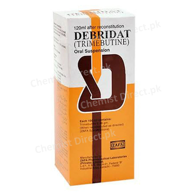 Debridat Susp 120ml Suspention Zafa Pharma Gastroprokinetics Trimebutine Maleate