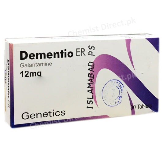 Dementio ER 12mg Tablet Genetics Pharmaceuticals Anti Alzheimer Galantamine HBr