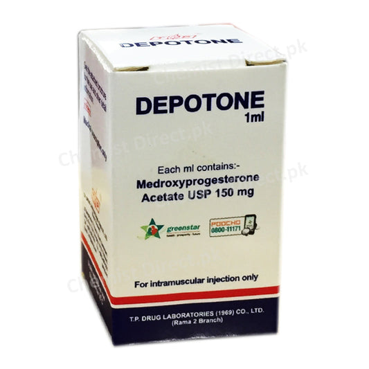 Depotone 1ml Injection Medroxyprogesterone Acetate USP 150mg T P Drug Laboratories.