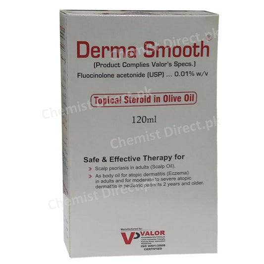 Derma Smooth Oil 120ml Valor Pharmaceuticals Coricosteroids Fluocinolone Acetonide