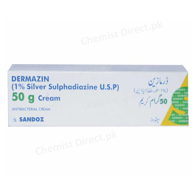 Dermazin Cream 50gm Novartis Pharma Pakistan Ltd Anti Bacterial Silver Sulphadiazine