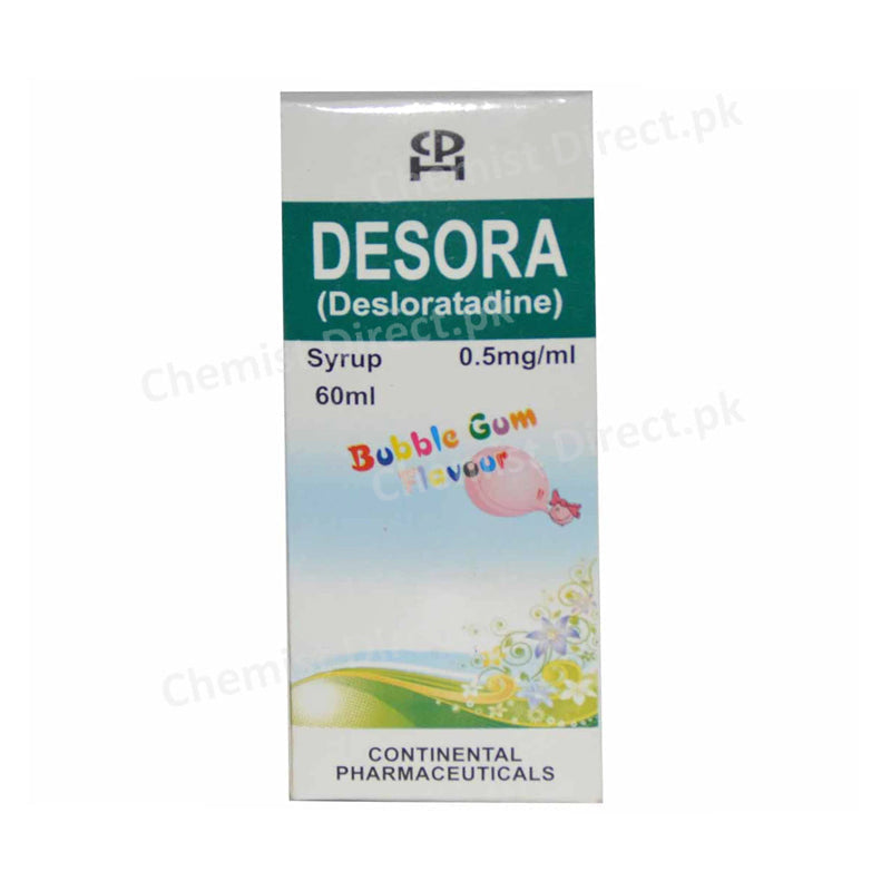 Desora 0.5mg/ml Syrup 60ml Continental pharma Anti-Histamine Desloratadine