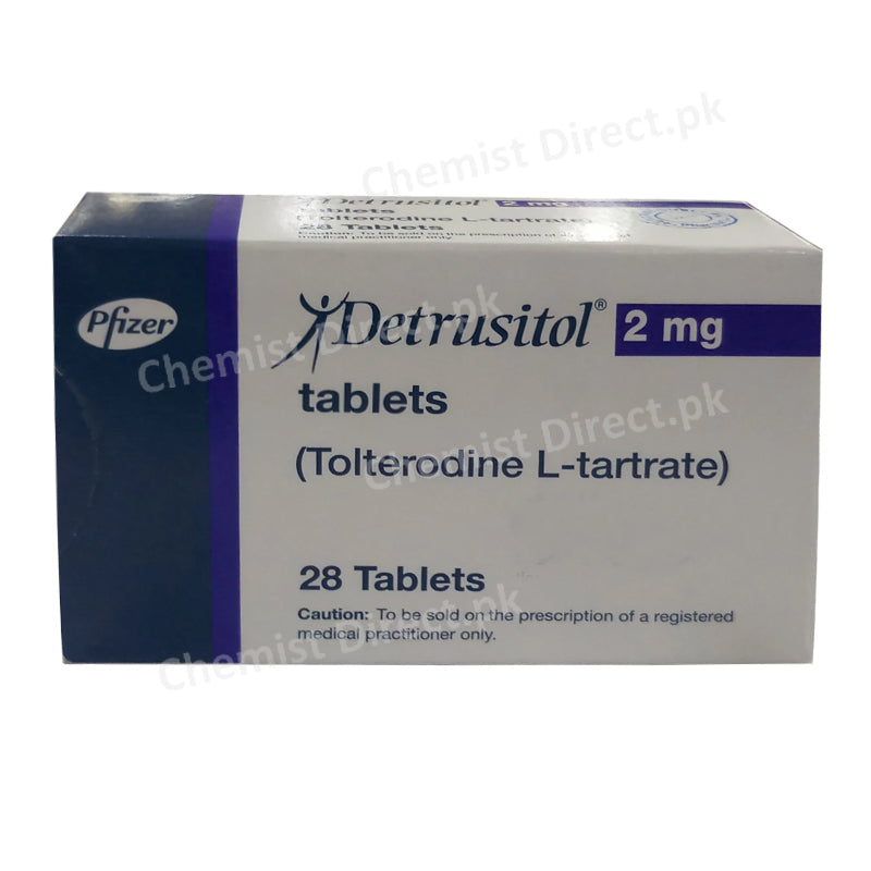 Detrusitol 2mg Tablet Pfizer Pakistan Tolterodine Urinary incontinence
