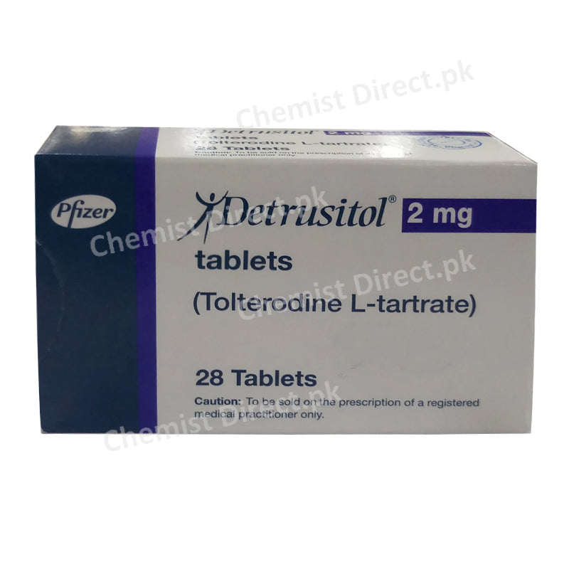 Detrusitol 2mg Tablet Pfizer Pakistan Tolterodine Urinary incontinence