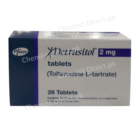 Detrusitol 2mg Tablet Pfizer Pakistan Tolterodine Urinary incontinence
