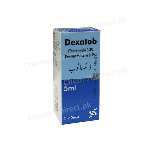 Dexatob Ear Drops 5ml Sante pharma Anti-Infective Corticosteroids Tobramycin 0.3% Dexamethasone 0.1%