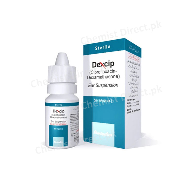 Dexcip Ear Drop Suspension Remington Pharmaceuticals Anti-infective Ciprofloxacin 3mg, Dexamethasone 1mg
