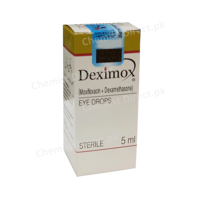 Deximox Eye Drops 5ml Barrett Hodgson Pakisatn Anti-Infective Corticosteroids Moxifloxacin 0.5%, Dexamethasone Sodium Phosphate 0.1%