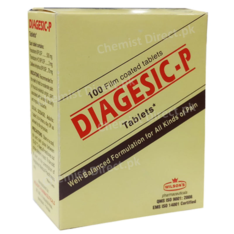 Diagesic P Tab Tablet Wilson S Pharmaceuticals Fever And Pain Relief Paracetamol 500mg Thioridazinehcl 3mg Caffeineanhydrous 70mg