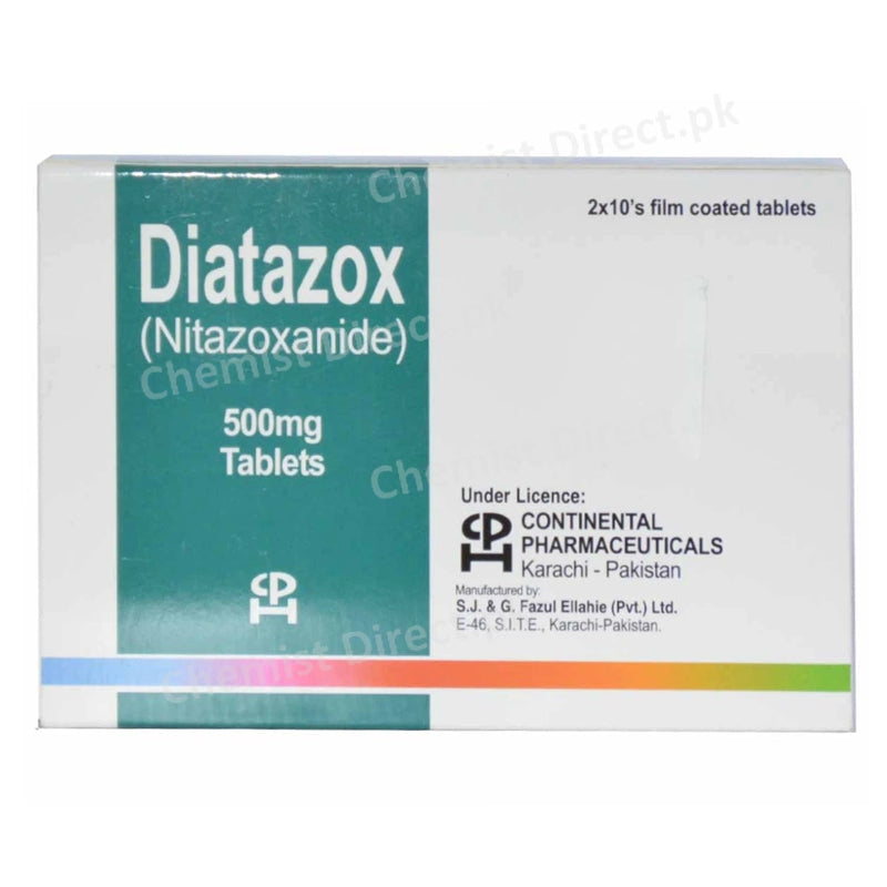 Diatazox 500mg Tab Tablet Continental Pharmaceuticals Anti Diarrheal Nitazoxanide