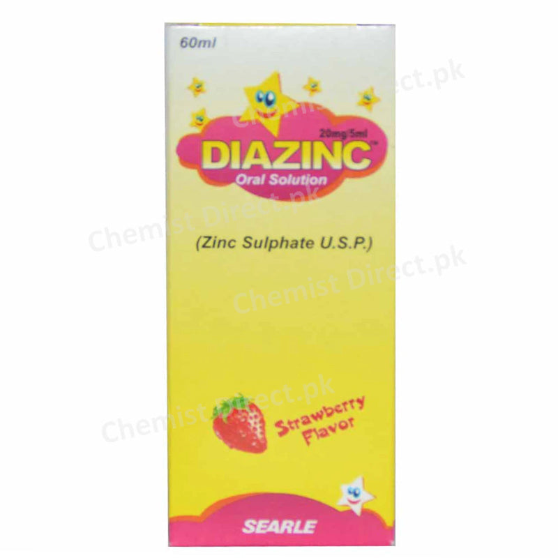 Diazinc 60ml Syp Syrup Searle Pakistan Anti Diarrheal Zinc Sulphate.