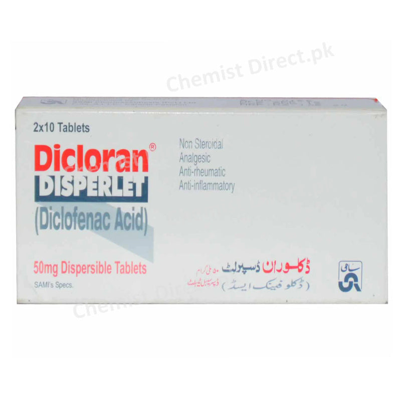 Dicloran Disperlet Tab Tablet Sami Pharmaceuticals Nsaid Diclofenac Acid