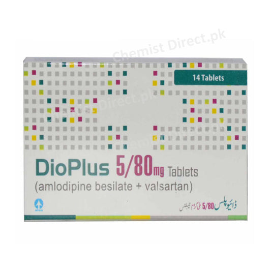 DioPlus 5/80 Tablet Atco Laboratories Anti-Hypertensive Amlodipine Besylate 5mg , Valsartan 80mg
