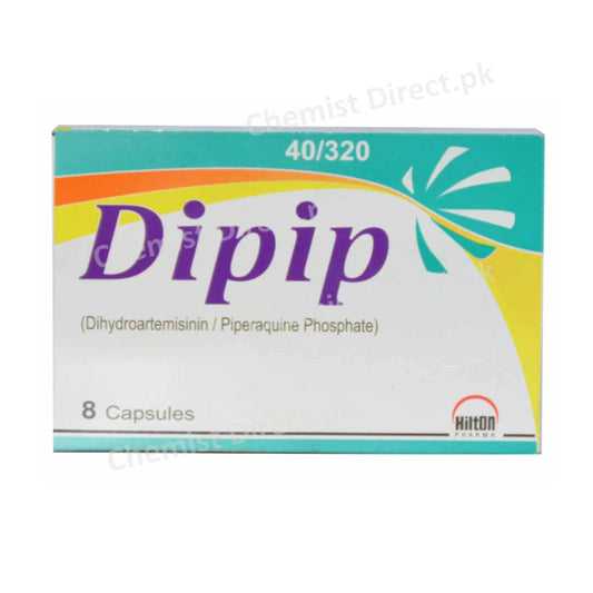 Dipip Capsule 40mg/320mg Hilton Pharma Anti-Malarial Dihydroartemisinin 40mg, Piperquine Phosphate 320mg