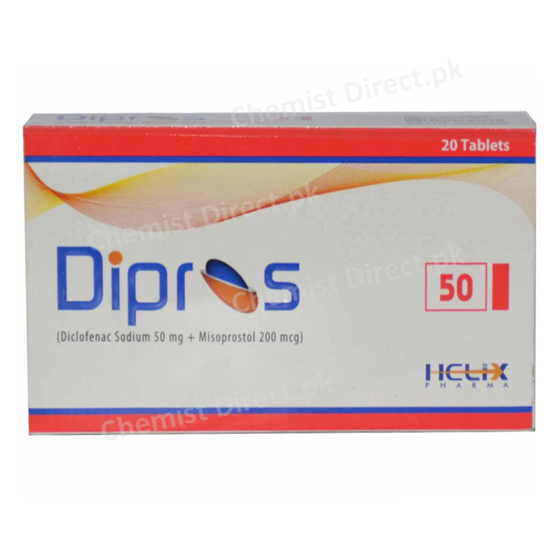 Dipros 50mg Tab Tablet Helix pharma Diclofenac Sodium 50mg misoprostol 200mcg
