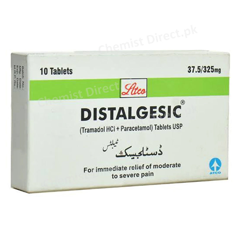 Distalgesic 37.5 325mg Tab Tablet Atco Laboratories Pvt Ltd Narcotics Analgesic Tramadol Hydrochloride 37.5mg Paracetamol 325mg 