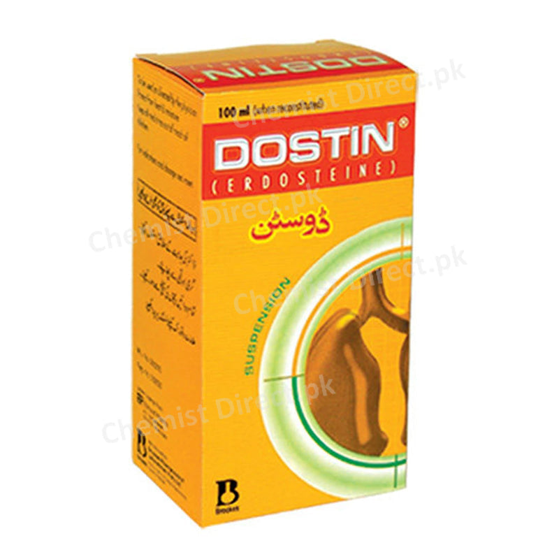 Dostin Suspension 175mg/5ml 100ml Expectorant Erdosteine Brookes Pharmaceutical Labs