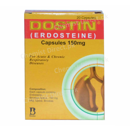 Dostin Capsule 150mg Expectorant Erdosteine Brookes Pharmaceutical Labs