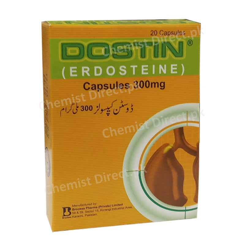 Dostin Capsule 300mg Expectorant Erdosteine Brookes Pharmaceutical Labs