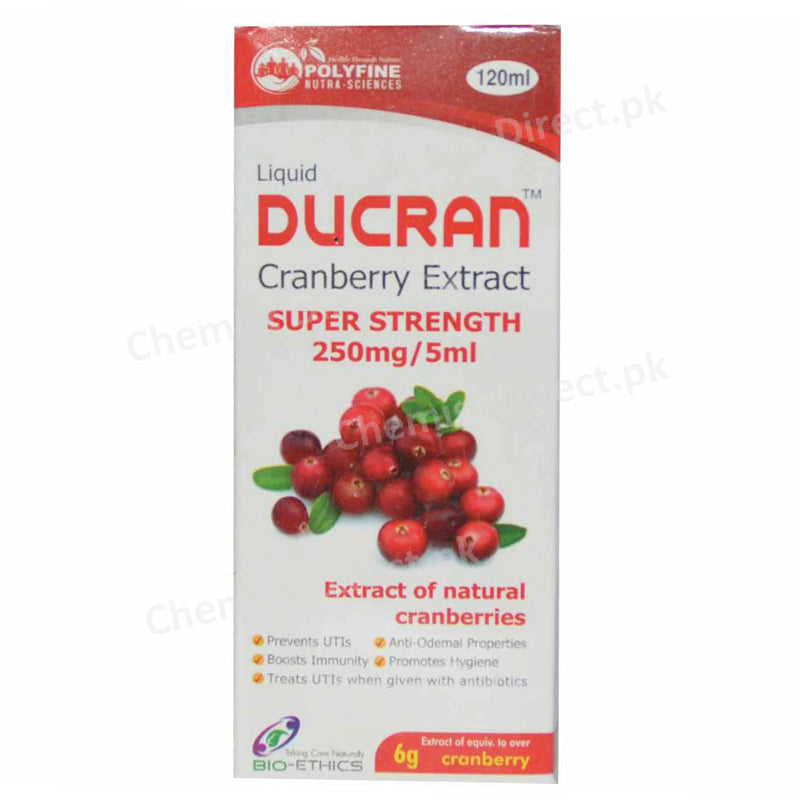 Ducran Syp 120ml Syrup Polyfine pharma Cranberry Extract