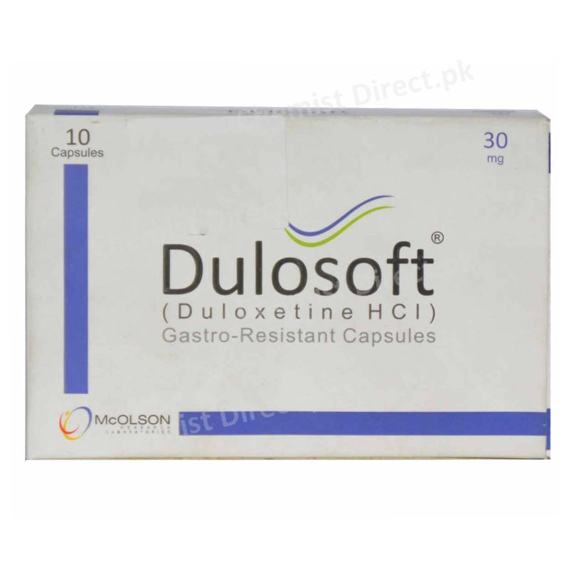 Dulosoft 30mg cap Capsule Mcolson Pharma Anti Depressant Duloxetine Hcl