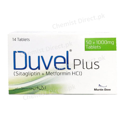 Duvel Plus Tablet 50mg/1000mg Martin Dow Pharmaceuticals Oral Hypoglycemics Sitagliptin 50mg, Metformin 1000mg