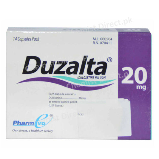 Duzalta Capsule 20mg Pharmevo Anti-Depressant Duloxetine 20mg