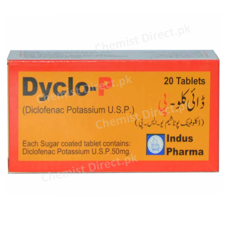 Dyclo-P Tablet 50mg Diclofenac Potassium Indus Pharma Nsaid