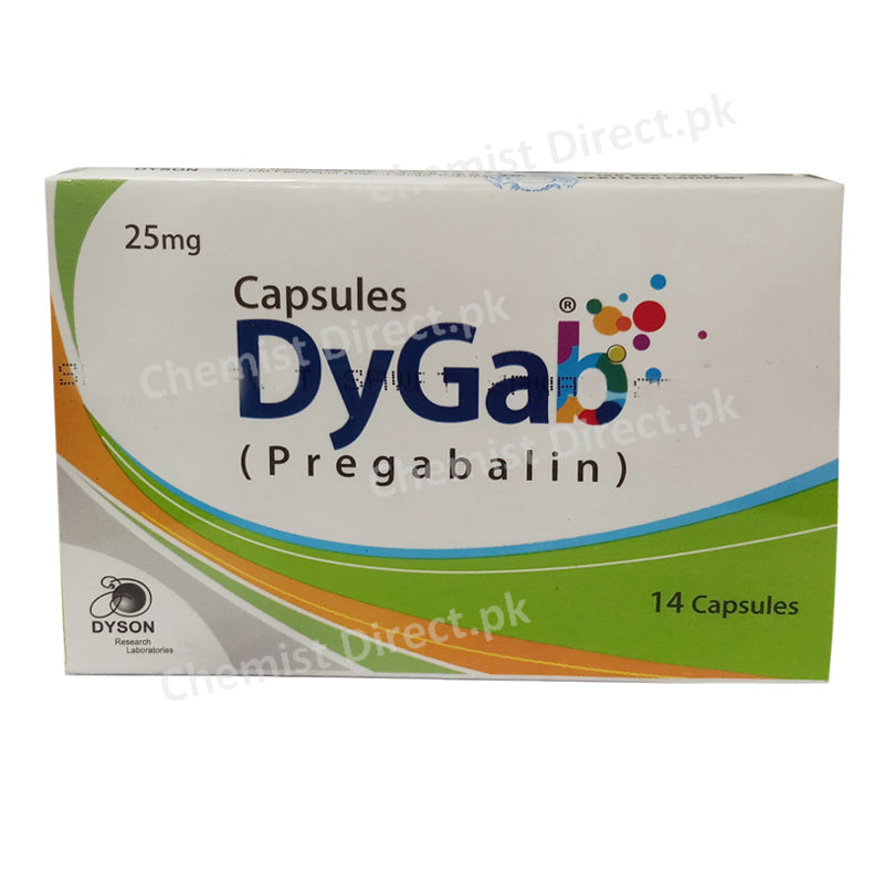Dygab 25mg Capsule Dyson Pharma Pregablin