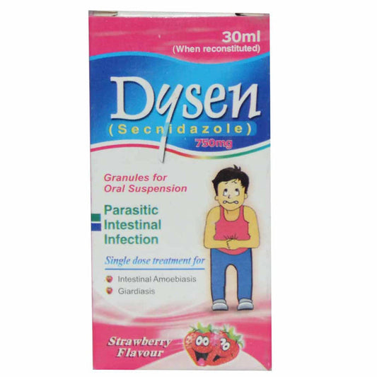 Dysen 750mg 30ml syp Syrup Nabiqasim Industries Pvt  ltd Anti Amoebic Secnidazole