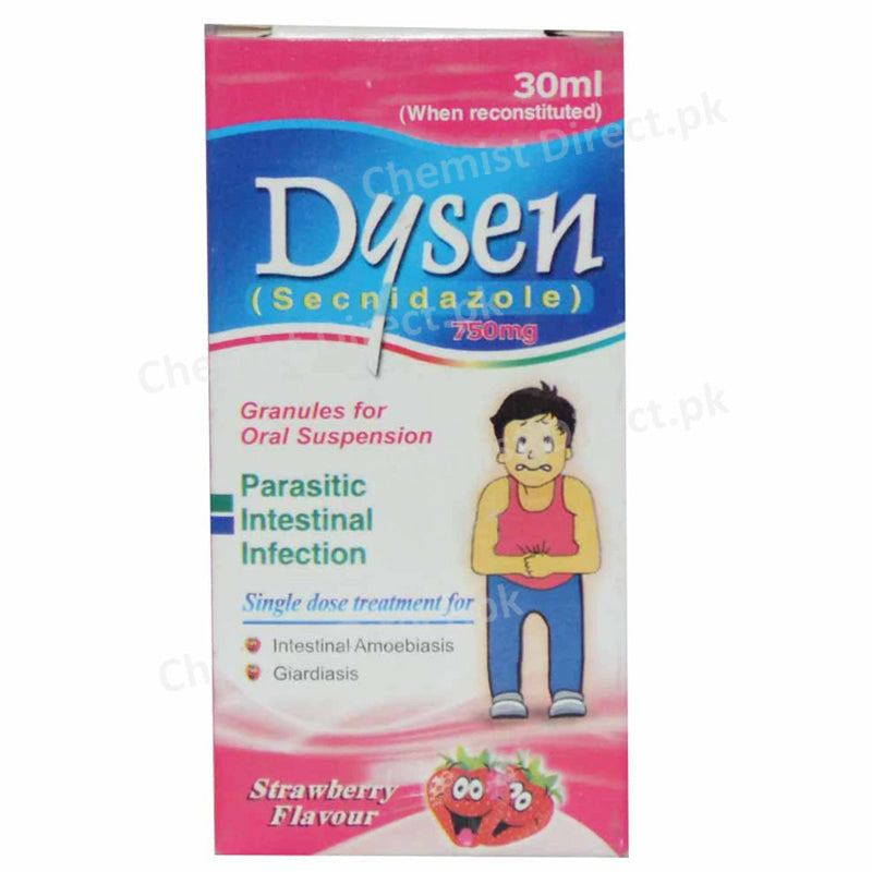 Dysen 750mg 30ml syp Syrup Nabiqasim Industries Pvt  ltd Anti Amoebic Secnidazole