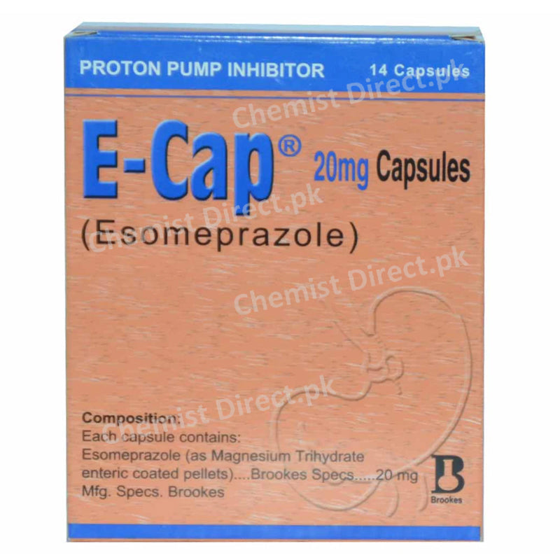E Cap 20mg Cap Capsule Brookes Pharmaceutical Labs Pakistan Ltd Anti Ulcerant Esomeprazole