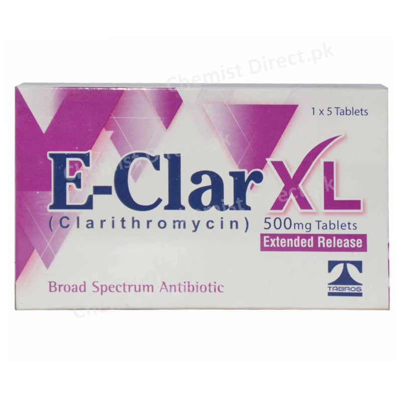 E Clar Xl 500mg Tab Tablet Tabros Pharma Macrolide Anti Bacterial Clarithromycin