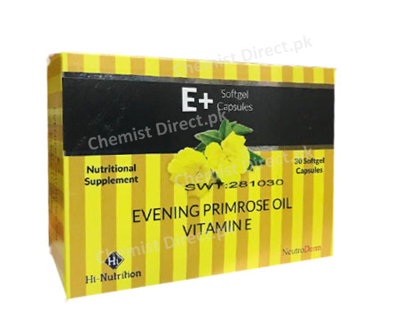 E + Evening Primrose Oil Vitamin E Capsule Medicine