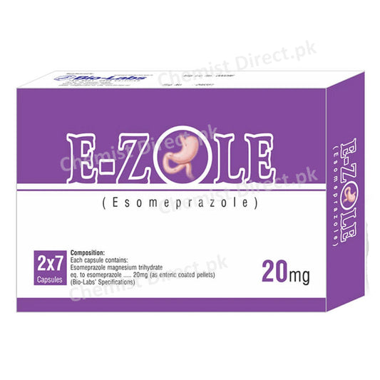     E Zole 20mg Cap Capsule Bio Labs Pharma Esomeprazole