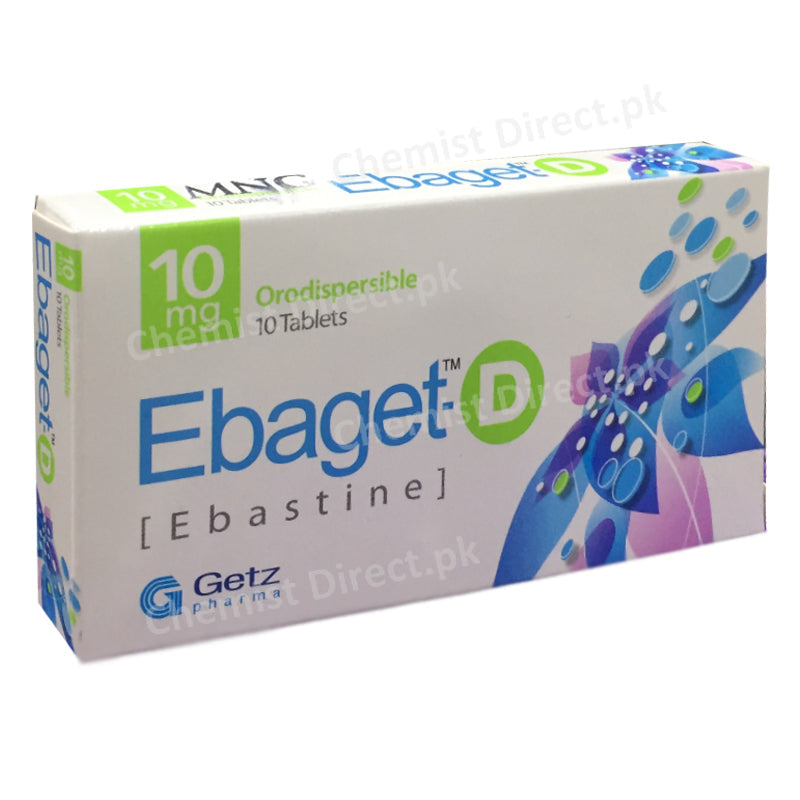     Ebaget D 10mg Tablet Tab Getz Pharma-Ebastine Ebaget D Ebastine isindicatedforthesymptomatic treatment of Seasonalandperennial allergicrhiniti Ebaget D 10mg Tablet Tab Getz Pharma Ebastine Ebaget-D Ebastine isindicatedforthesymptomatictrea tment of Seasonaland perenni alallergicr hinitis