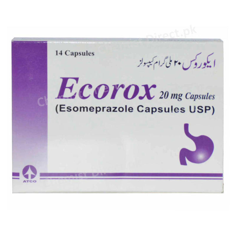 Ecorox Capsule 20mg Anti Ulcerant Esomeprazole Atco Pharma