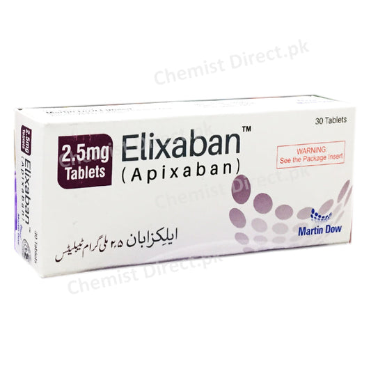 Elixaban 2.5mg Tablet MARTIN DOW PHARMACEUTICAL LIMITED Apixaban