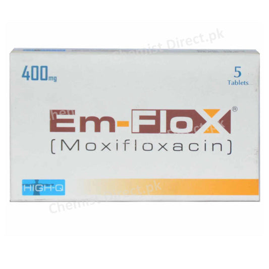Em Flox 400mg Tab Tablet High Q Pharmaceuticals Quinolones Anti Bacterial Moxifloxacin
