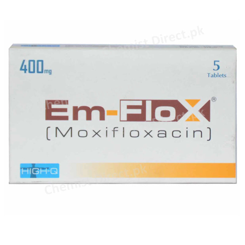 Em Flox 400mg Tab Tablet High Q Pharmaceuticals Quinolones Anti Bacterial Moxifloxacin