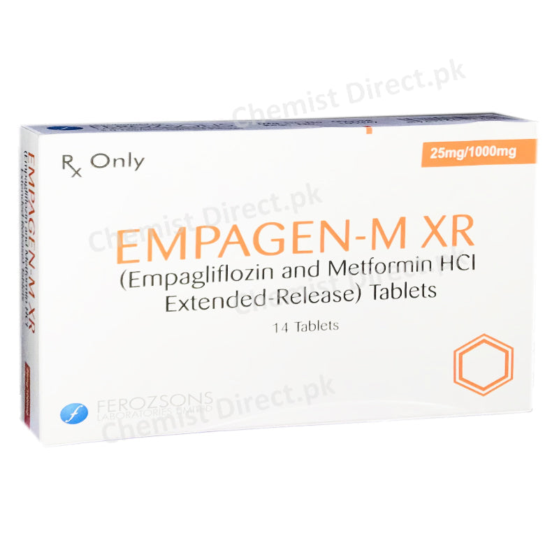 Empagen M XR 25mg 1000mg Ferozsons Lab Empagliflozin And Metformin HCL Extrended Release Tabl
