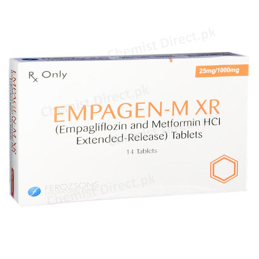 Empagen M XR 25mg 1000mg Ferozsons Lab Empagliflozin And Metformin HCL Extrended Release Tabl